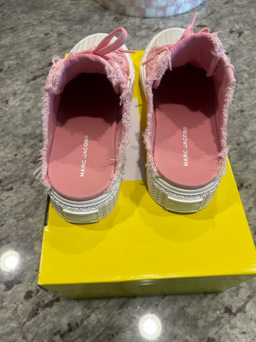 Marc Jacobs Pink Canvas Sneaker Mules - Picture 5 of 12